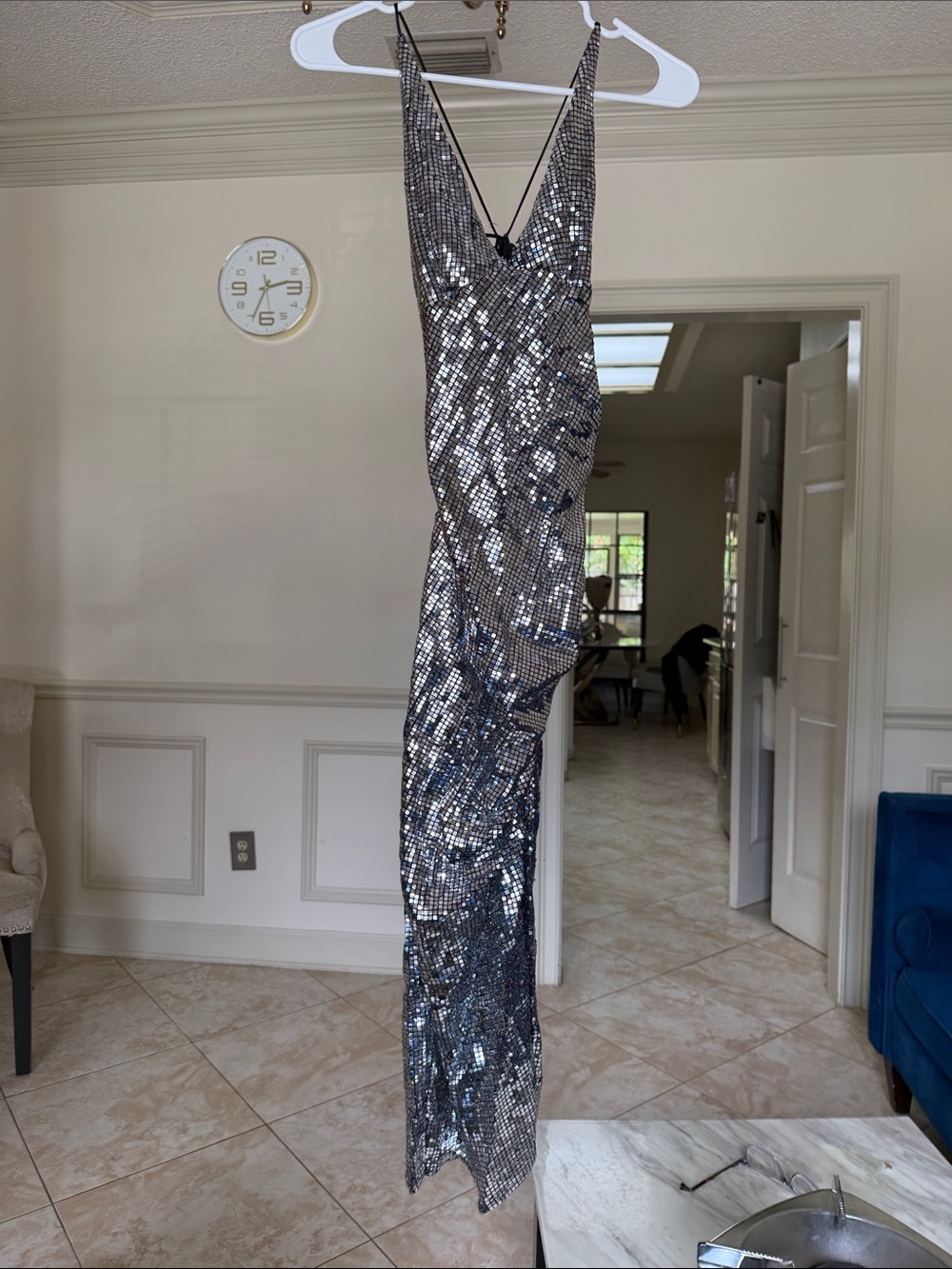 ZARA Sequin Silver Evening Skirt - Elegant Sparkle